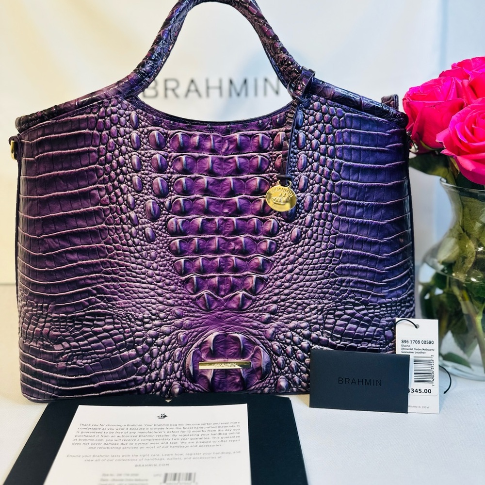 Brahmin Luxurious Purple Satchel
